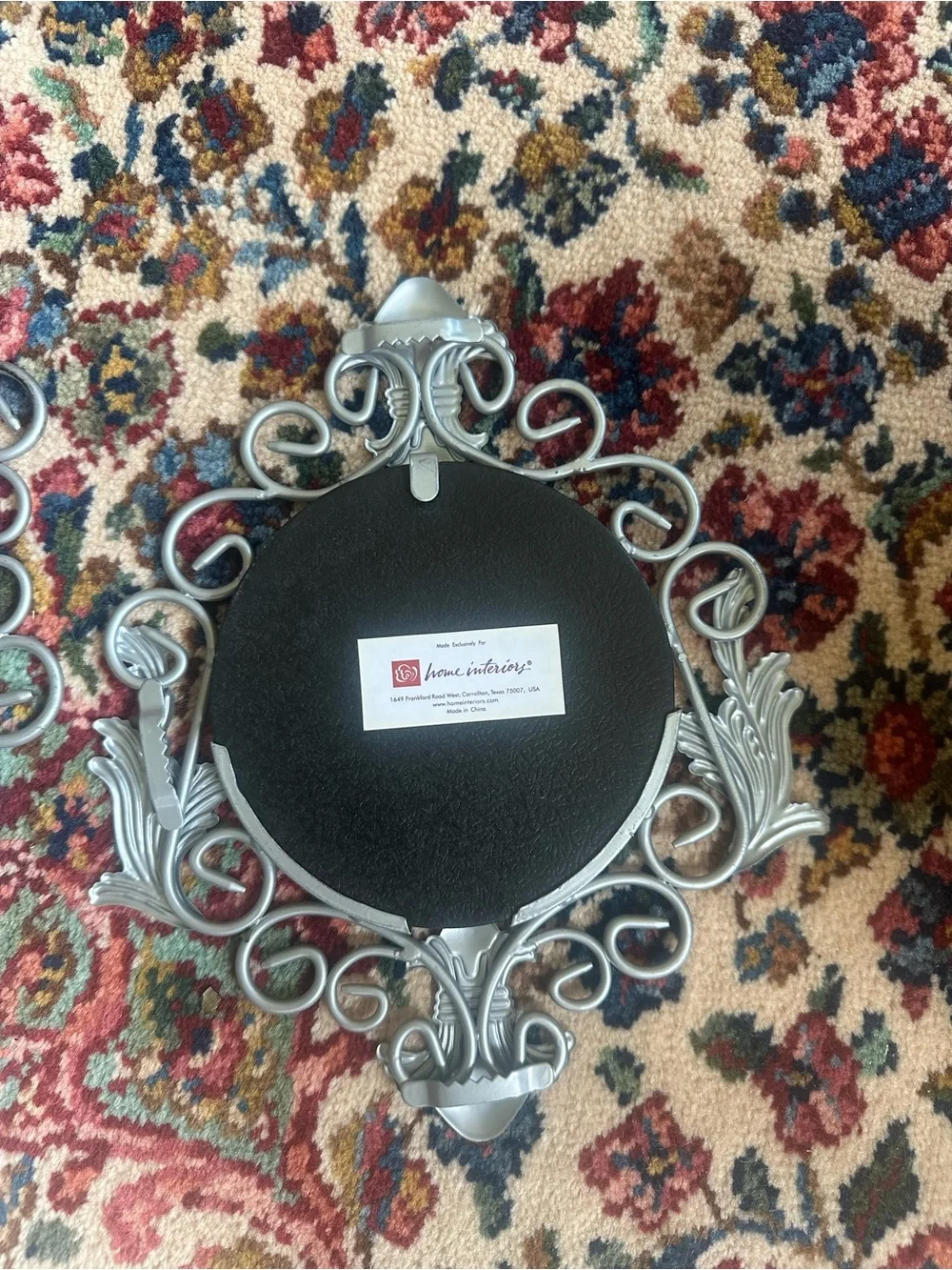 Vintage set of two Homeco silver ornate mirrors